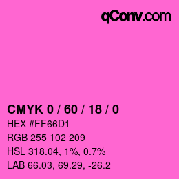 カラーコード: CMYK 0 / 60 / 18 / 0 | qconv.com