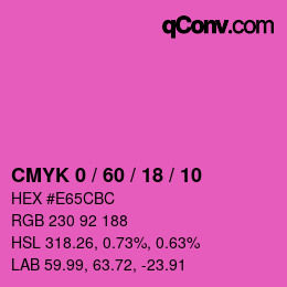 カラーコード: CMYK 0 / 60 / 18 / 10 | qconv.com