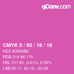 カラーコード: CMYK 0 / 60 / 18 / 16 | qconv.com