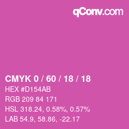 カラーコード: CMYK 0 / 60 / 18 / 18 | qconv.com