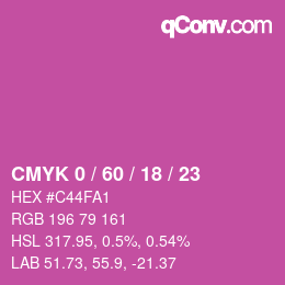 颜色代码: CMYK 0 / 60 / 18 / 23 | qconv.com