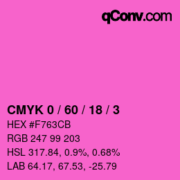 颜色代码: CMYK 0 / 60 / 18 / 3 | qconv.com