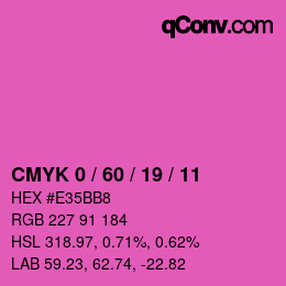 カラーコード: CMYK 0 / 60 / 19 / 11 | qconv.com