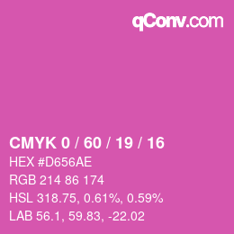 カラーコード: CMYK 0 / 60 / 19 / 16 | qconv.com