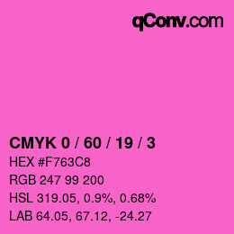 カラーコード: CMYK 0 / 60 / 19 / 3 | qconv.com