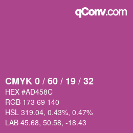 Color code: CMYK 0 / 60 / 19 / 32 | qconv.com