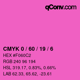 Color code: CMYK 0 / 60 / 19 / 6 | qconv.com