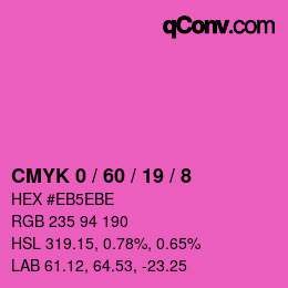 颜色代码: CMYK 0 / 60 / 19 / 8 | qconv.com