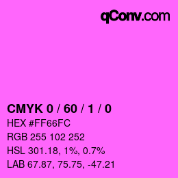 Farbcode: CMYK 0 / 60 / 1 / 0 | qconv.com