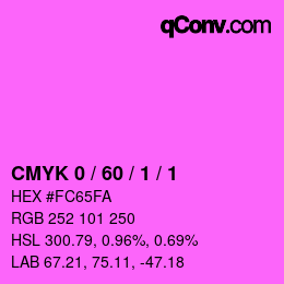 Farbcode: CMYK 0 / 60 / 1 / 1 | qconv.com