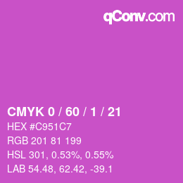 Farbcode: CMYK 0 / 60 / 1 / 21 | qconv.com