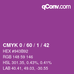 Color code: CMYK 0 / 60 / 1 / 42 | qconv.com