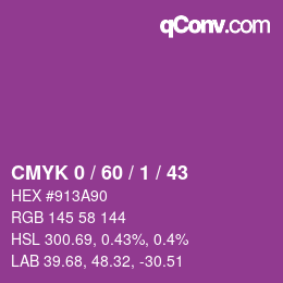 Color code: CMYK 0 / 60 / 1 / 43 | qconv.com