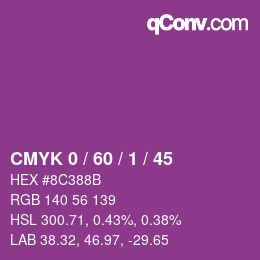 カラーコード: CMYK 0 / 60 / 1 / 45 | qconv.com