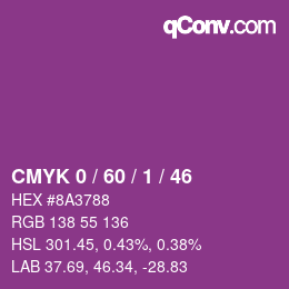 Color code: CMYK 0 / 60 / 1 / 46 | qconv.com