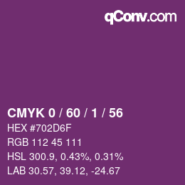 Color code: CMYK 0 / 60 / 1 / 56 | qconv.com