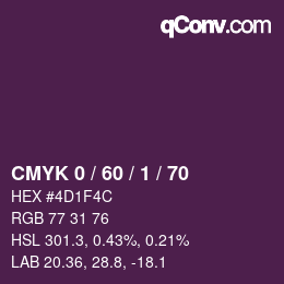 Color code: CMYK 0 / 60 / 1 / 70 | qconv.com