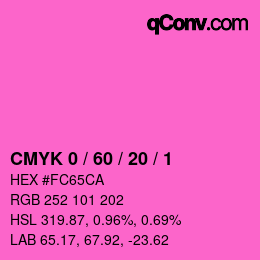 カラーコード: CMYK 0 / 60 / 20 / 1 | qconv.com