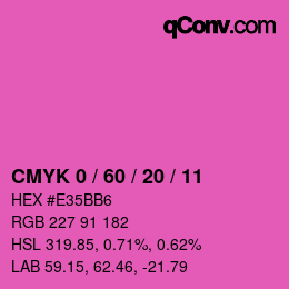 カラーコード: CMYK 0 / 60 / 20 / 11 | qconv.com