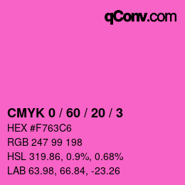 カラーコード: CMYK 0 / 60 / 20 / 3 | qconv.com