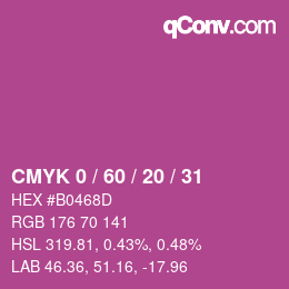 Color code: CMYK 0 / 60 / 20 / 31 | qconv.com