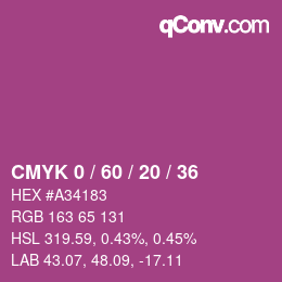 カラーコード: CMYK 0 / 60 / 20 / 36 | qconv.com