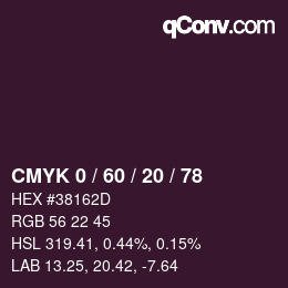 颜色代码: CMYK 0 / 60 / 20 / 78 | qconv.com