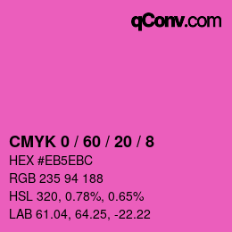 カラーコード: CMYK 0 / 60 / 20 / 8 | qconv.com