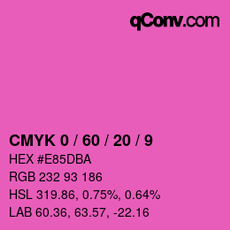 カラーコード: CMYK 0 / 60 / 20 / 9 | qconv.com