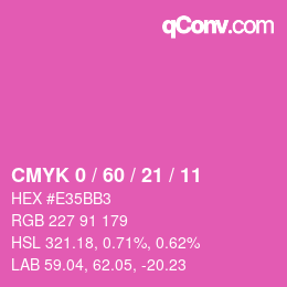 カラーコード: CMYK 0 / 60 / 21 / 11 | qconv.com