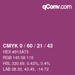 颜色代码: CMYK 0 / 60 / 21 / 43 | qconv.com