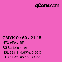 カラーコード: CMYK 0 / 60 / 21 / 5 | qconv.com