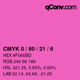 カラーコード: CMYK 0 / 60 / 21 / 6 | qconv.com
