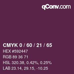 カラーコード: CMYK 0 / 60 / 21 / 65 | qconv.com