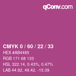 Color code: CMYK 0 / 60 / 22 / 33 | qconv.com