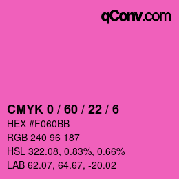 颜色代码: CMYK 0 / 60 / 22 / 6 | qconv.com