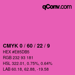 カラーコード: CMYK 0 / 60 / 22 / 9 | qconv.com