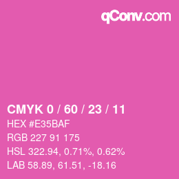Color code: CMYK 0 / 60 / 23 / 11 | qconv.com