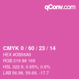 カラーコード: CMYK 0 / 60 / 23 / 14 | qconv.com