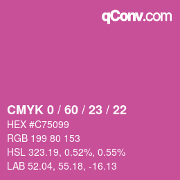 カラーコード: CMYK 0 / 60 / 23 / 22 | qconv.com