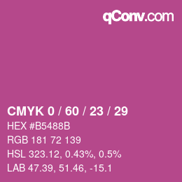 カラーコード: CMYK 0 / 60 / 23 / 29 | qconv.com