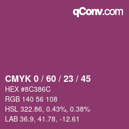 カラーコード: CMYK 0 / 60 / 23 / 45 | qconv.com