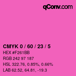 Farbcode: CMYK 0 / 60 / 23 / 5 | qconv.com