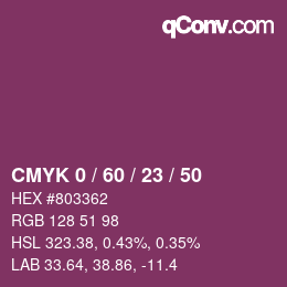 Color code: CMYK 0 / 60 / 23 / 50 | qconv.com