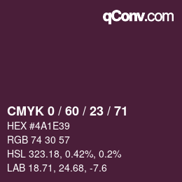 颜色代码: CMYK 0 / 60 / 23 / 71 | qconv.com