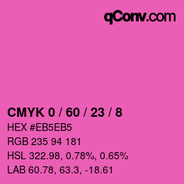 Farbcode: CMYK 0 / 60 / 23 / 8 | qconv.com