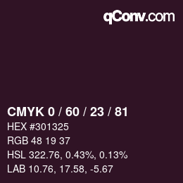 颜色代码: CMYK 0 / 60 / 23 / 81 | qconv.com