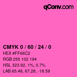 カラーコード: CMYK 0 / 60 / 24 / 0 | qconv.com