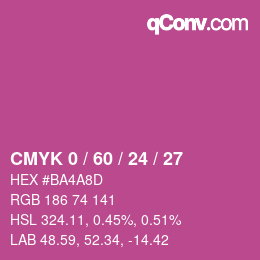 Color code: CMYK 0 / 60 / 24 / 27 | qconv.com