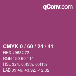 Color code: CMYK 0 / 60 / 24 / 41 | qconv.com